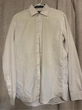 Nine West Men's White Casual Button-Down Shirt